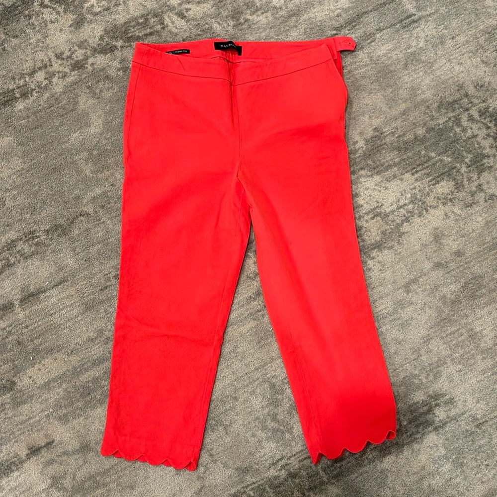 Talbots / Chatham crop pant / red / scallop trim at bottom
